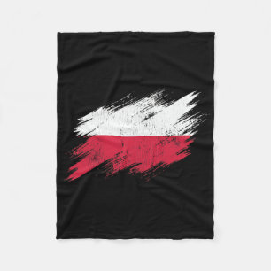 Poland Soccer Fan Tattered Flag National Pride  Fleece Blanket