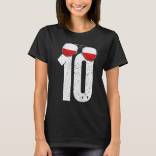 Poland Soccer Player Number 10 Pole Flag T-Shirt