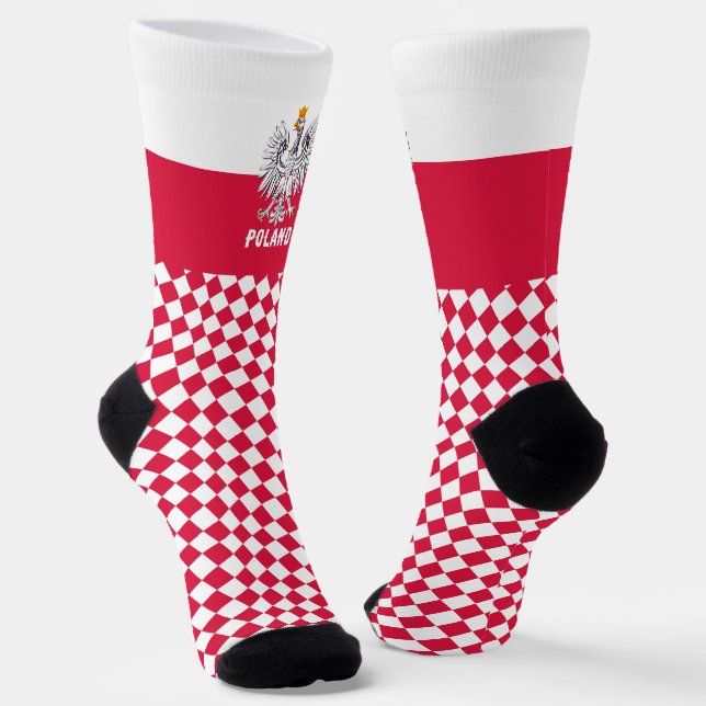 Poland Socks, Polish flag, Polska fashion / sports Socks (Angled)