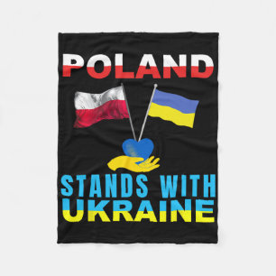 Poland Stands With Ukraine Polish Ukraine  Fleece Blanket