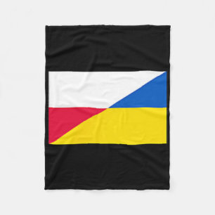 Poland Ukraine Flag Support Friendship Neighbor 1  Fleece Blanket