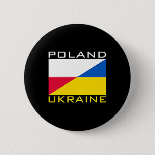 Poland Ukraine Flag Support Friendship Neighbor 6 Cm Round Badge