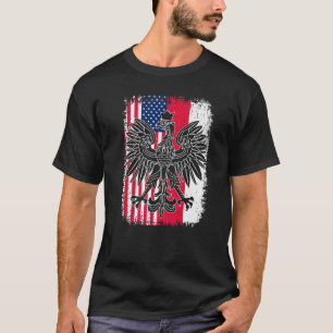 Poland USA Polski Polska American Polish Eagle Fla T-Shirt