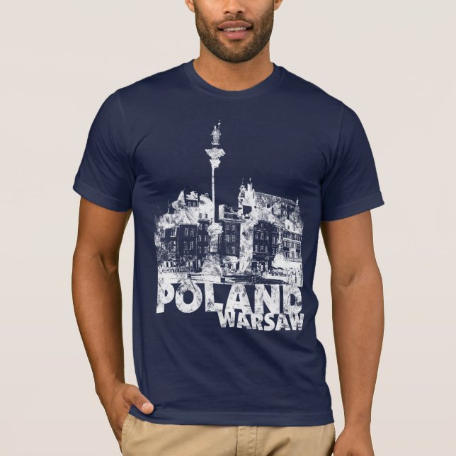 Poland Warsaw on dark T-Shirt (Front)