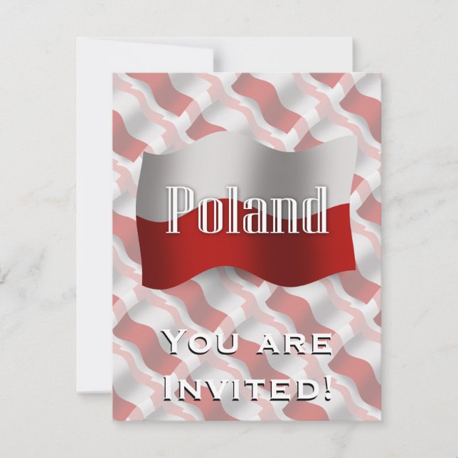 Poland Waving Flag Invitation (Front)
