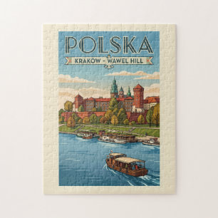 Poland Wawel Royal Castle Illustration Travel Art Jigsaw Puzzle