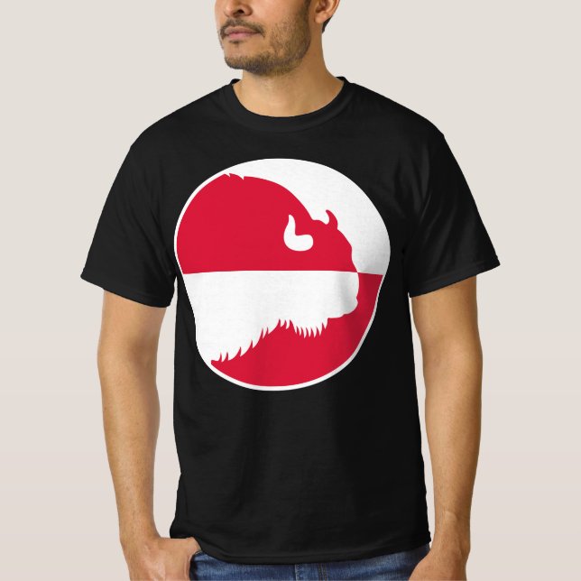 Poland Wisent Zubr Polish National Animal Flag T-Shirt (Front)