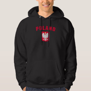 POLAND with Polish Flag Men Women Kids 2022 Footba Hoodie