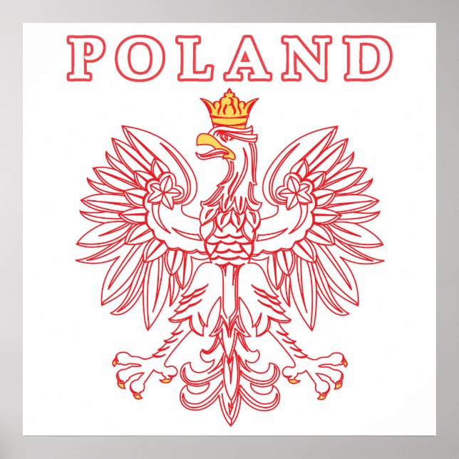 Poland With Red Polish Eagle Poster (Front)