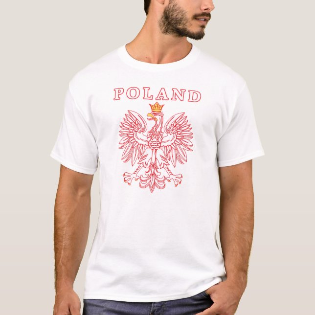 Poland With Red Polish Eagle T-Shirt (Front)