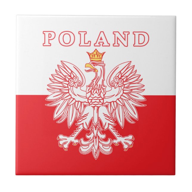Poland With Red Polish Eagle Tile (Front)
