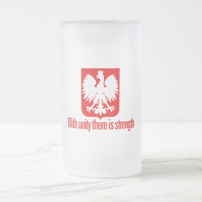 Poland-With unity Strength Frosted Glass Beer Mug (Center)