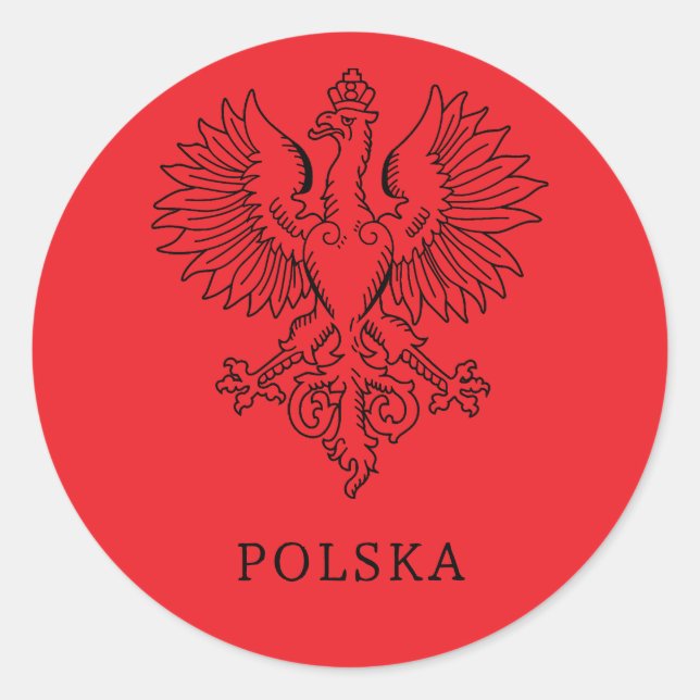 Poland's White Eagle Contemporary State Emblem  Classic Round Sticker (Front)