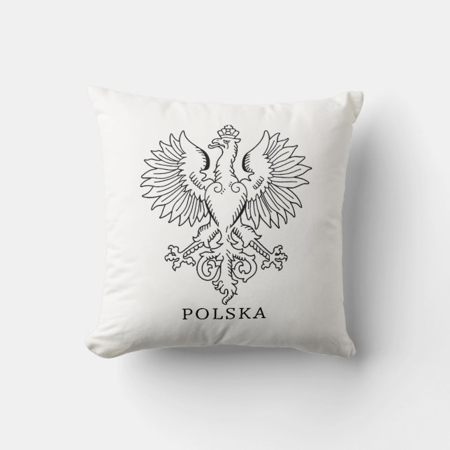 Poland's White Eagle Contemporary State Emblem  Cushion (Front)