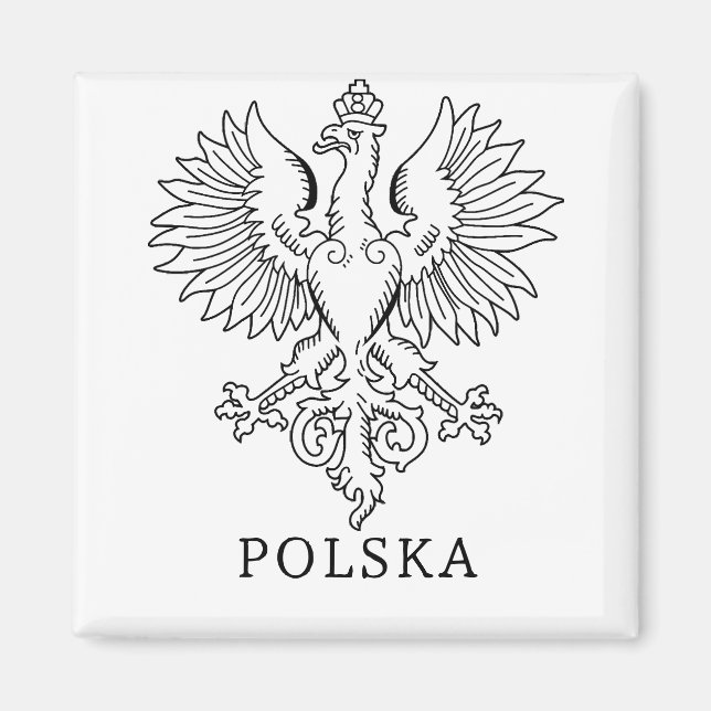 Poland's White Eagle Contemporary State Emblem  Magnet (Front)