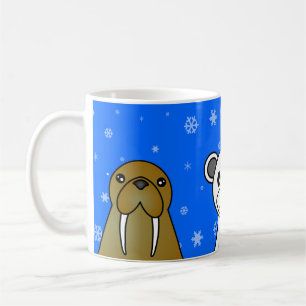 Polar Animals Blue Snowflake Mug