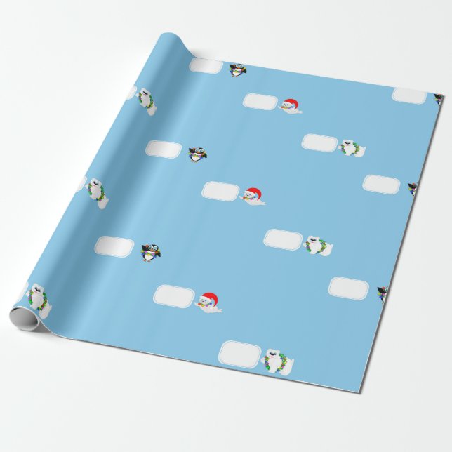 Polar Babies with Bubbles Wrapping Paper (Unrolled)