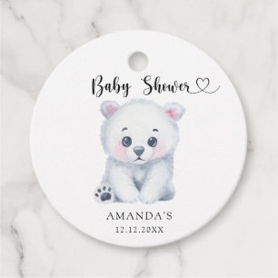 Polar baby bear - Baby Shower Favour Tags