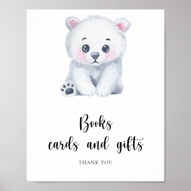 Polar baby bear - books cards and gifts poster (Front)