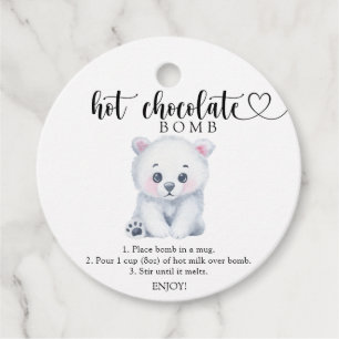Polar baby bear - Hot chocolate bomb Favour Tags
