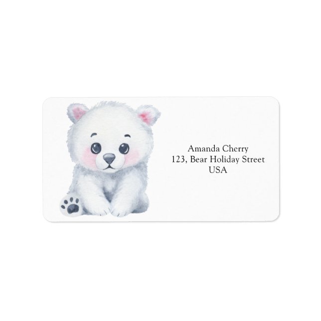 Polar baby bear label (Front)