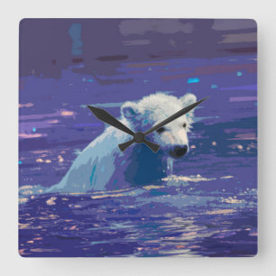 Polar Bear 2014-0901 Square Wall Clock