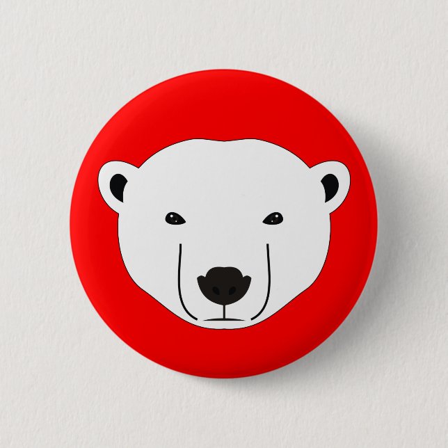 Polar Bear 6 Cm Round Badge (Front)
