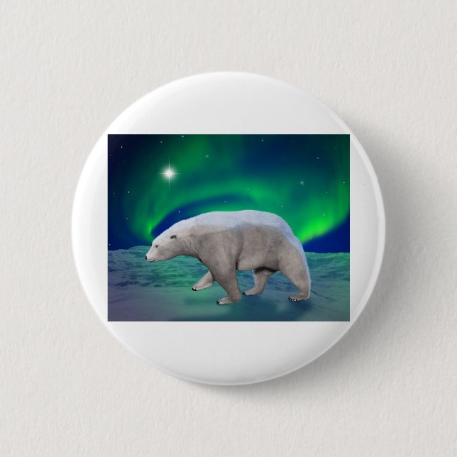 Polar Bear 6 Cm Round Badge (Front)