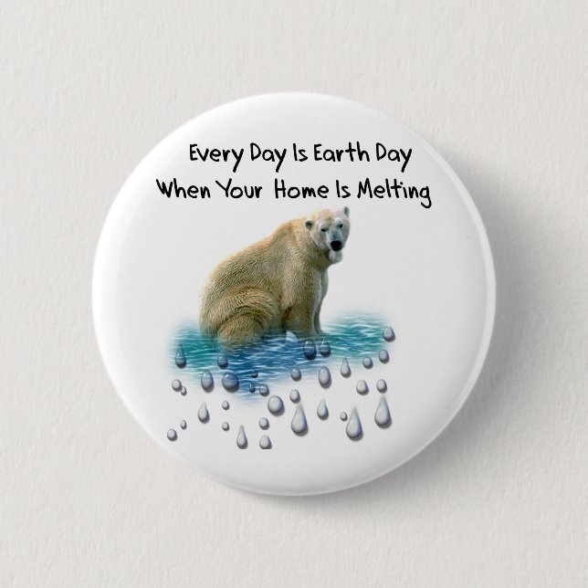 Polar Bear 6 Cm Round Badge (Front)
