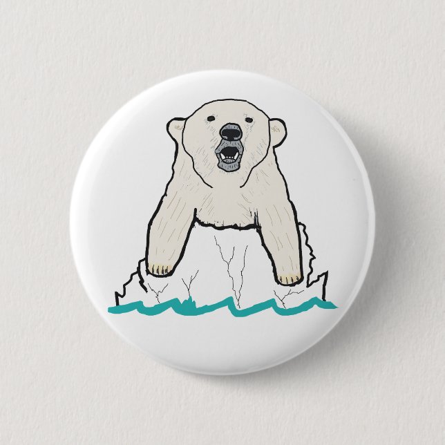 Polar Bear 6 Cm Round Badge (Front)