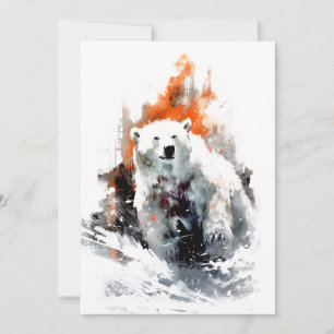 Polar Bear American Wild Animal Holiday Card