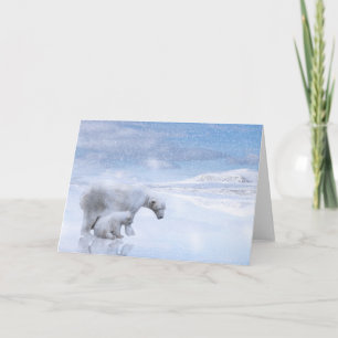 Polar bear and cub thank you card