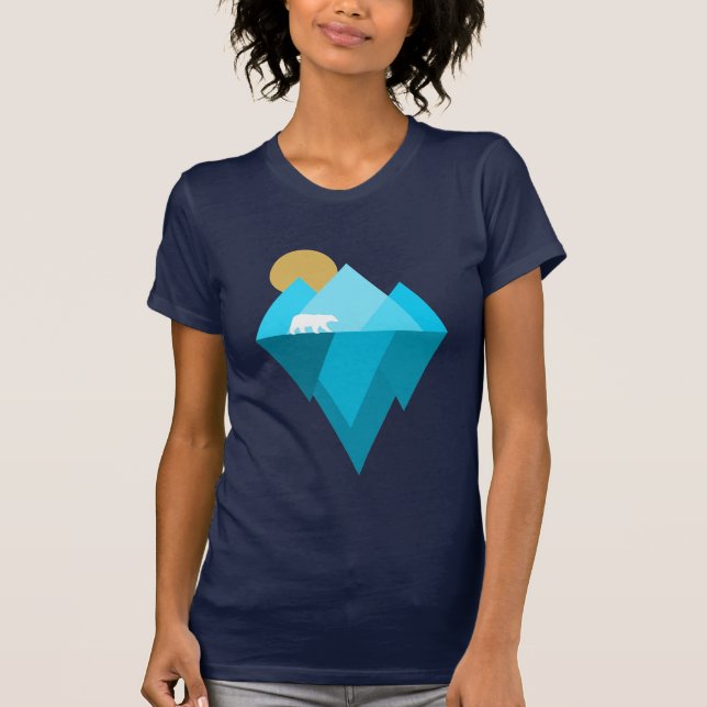Polar Bear and Glacier Climate Change Facts Tshirt (Front)