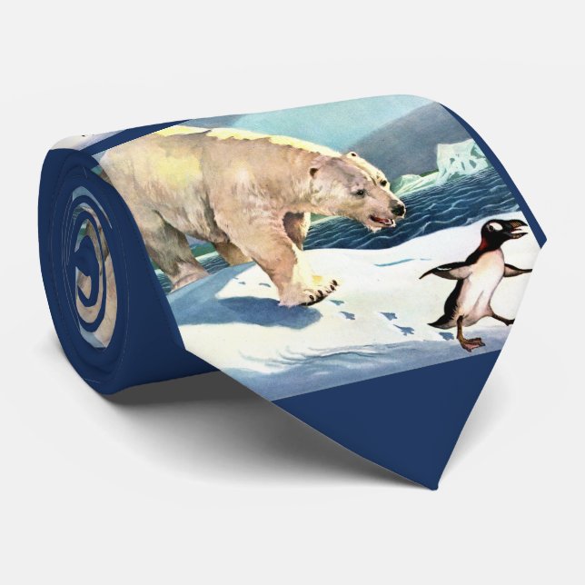 polar bear and penguin print tie (Rolled)