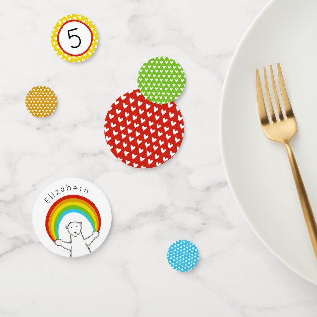 Polar Bear and Rainbow Table Confetti (Group)