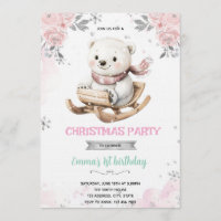 Polar Bear and Snowflakes Invite