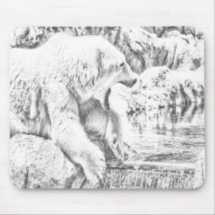 Polar bear and water mouse pad