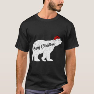 Polar Bear Animal Lover Xmas Santa Hat Polar Bear T-Shirt