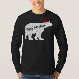 Polar Bear Animal Lover Xmas Santa Hat Polar Bear  T-Shirt