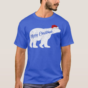 Polar Bear Animal Lover Xmas Santa Hat Polar Bear  T-Shirt