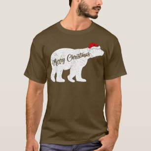 Polar Bear Animal Lover Xmas Santa Hat Polar Bear T-Shirt