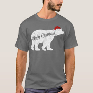 Polar Bear Animal Lover Xmas Santa Hat Polar Bear T-Shirt