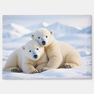 Polar Bear Animal Nature Wildlife Affection Caring Magnet