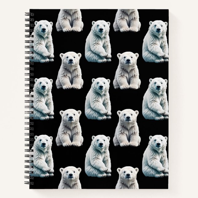 Polar Bear Animal Pattern Design  Notebook (Front)