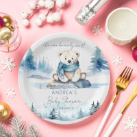 Polar bear arctic winter baby shower template