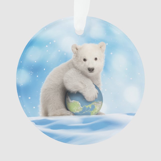 Polar Bear Arctic World Ornament (Front)