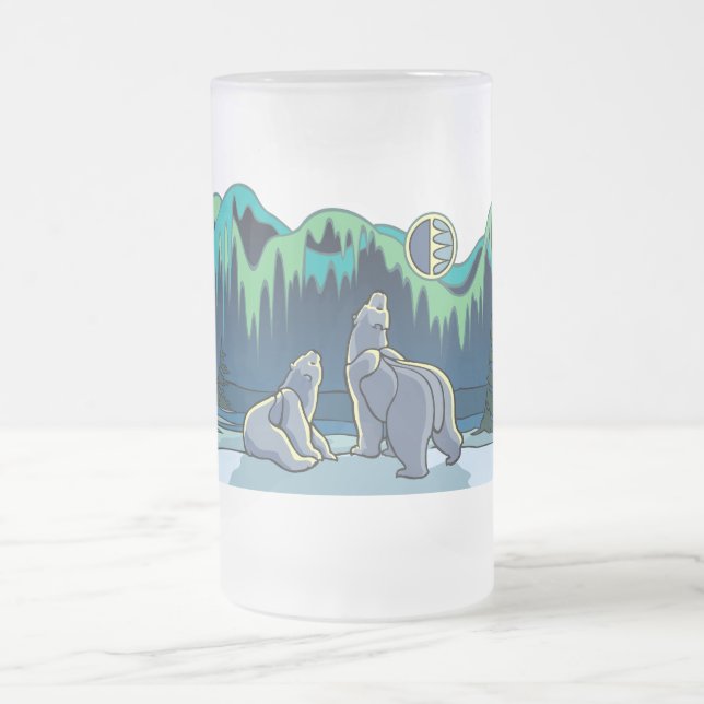 Polar Bear Art Beer Mug First Nations Bear Glass (Center)