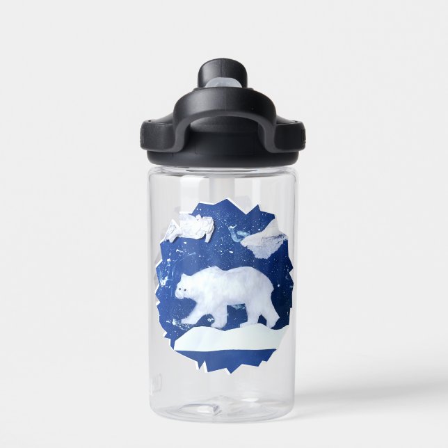 Polar Bear "Art by Kids" Water Bottle (Back)
