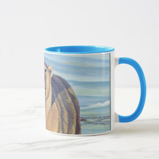 Polar Bear Art Coffee Mug Wildlife Art Bear Cup (Right)