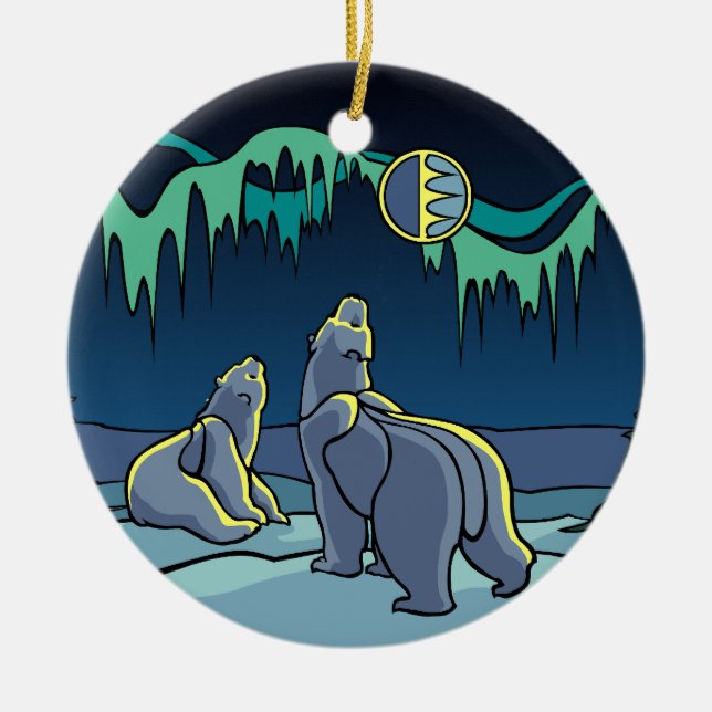 Polar Bear Art Ornament Bear Keepsake Bear Gifts (Front)